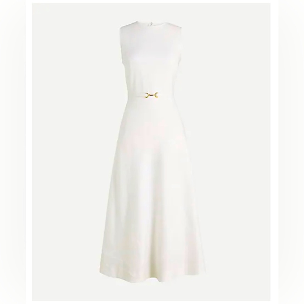 J. Crew a-line midi dress in stretch linen